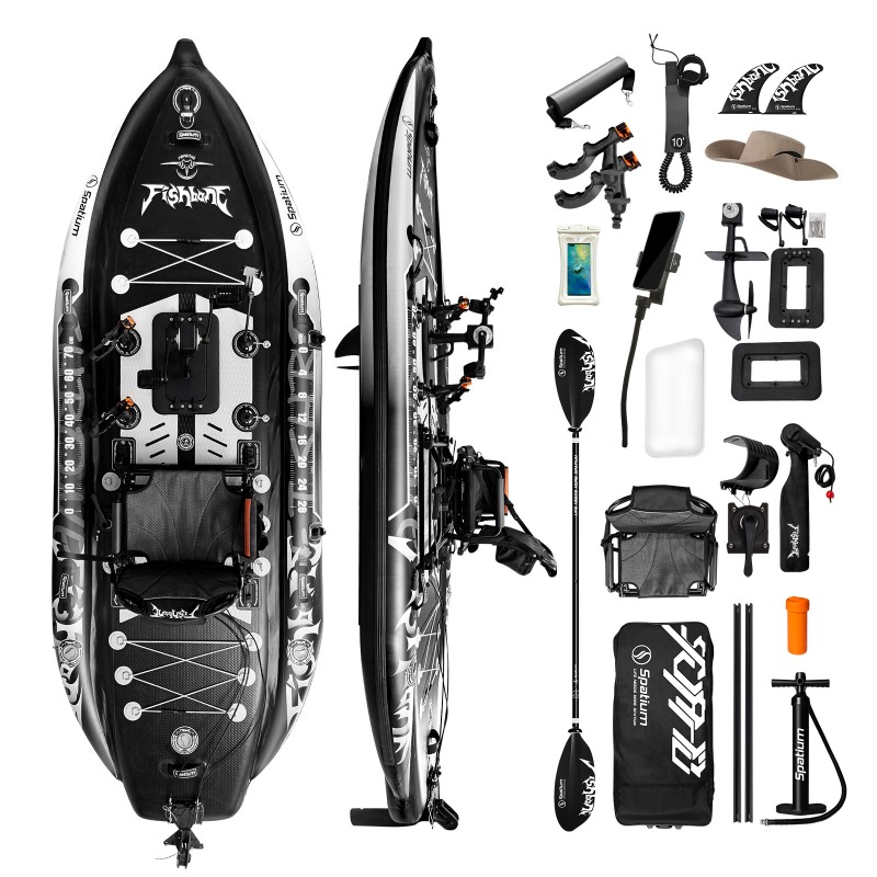 Fishing Kayak Pedal Drive - เรือคายัคตกปลาแบบเป่าลม Spatium Anti Seawater Corrosion Corrosion