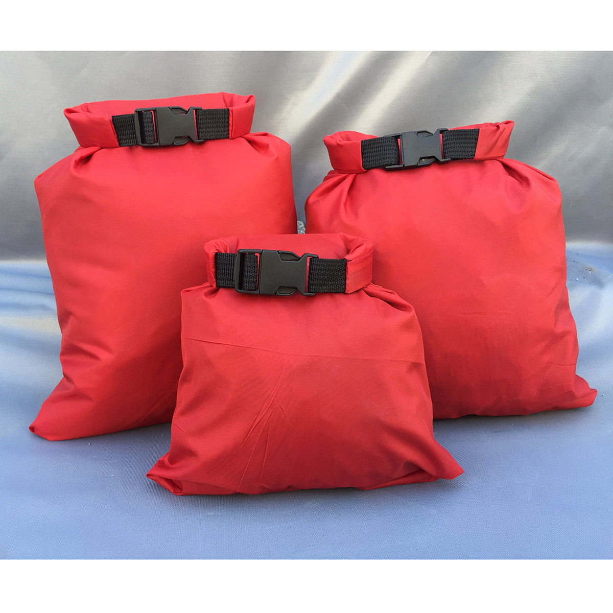 Fishing Kayak Storage Bag - กระเป๋าแห้งกันน้ำ 3 ชิ้น ทำจากผ้าไนลอน ปิดด้วยแบบม้วน เหมาะสำหรับกิจกรรมกลางแจ้ง